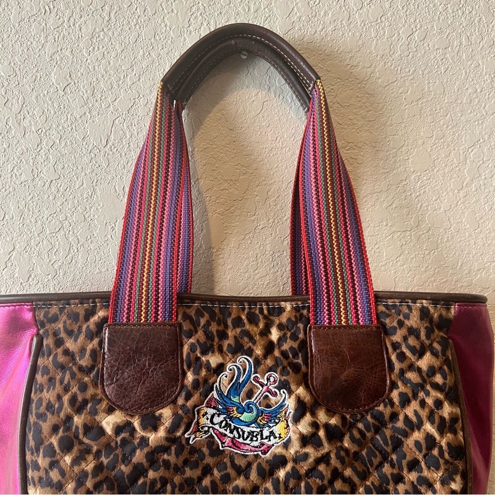 Consuela Leopard Print Tote with Pink Metallic Sides - Picture 6 of 16